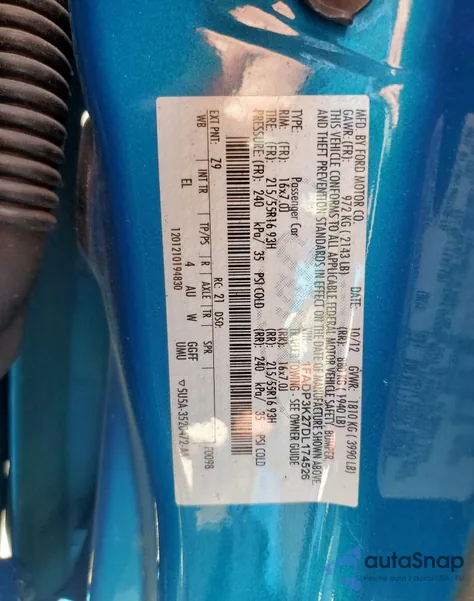 2013 Ford Focus Se из США, поврежденный, VIN 1FADP3K27DL174526